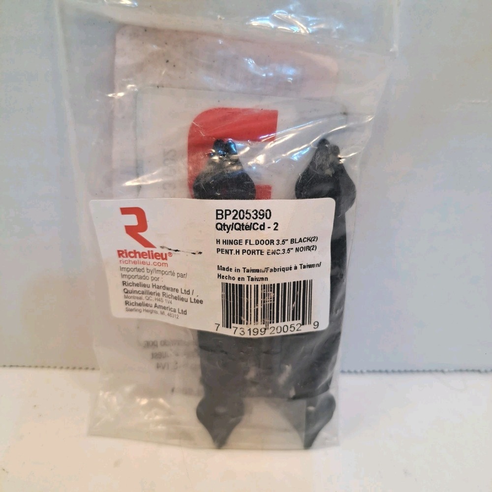 Richelieu BP205390 H Hinge Floor Door 3.5 in Black - Set of 2